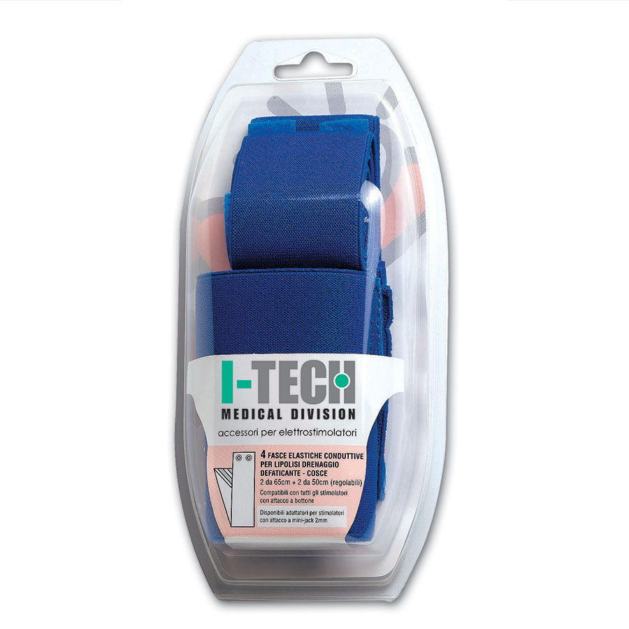 Fasce elastiche conduttive per polpacci: 2x35 cm. + 2x45 cm. FP 235-245. I-TECH MEDICAL DIVISION